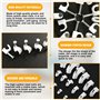 HEKOBAG 800 Pièces Câble Clips Rond avec Clou en Acier, 4mm/5mm/6mm/8mm/10mm/12mm Cavalier Cable Electrique Blanc Serre Câble At