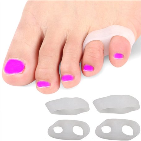 2 Paires de correcteurs d’orteils contre l’hallux Valgus - Pour les petits orteils - 2 Trous - En silicone le sport Séparateur d