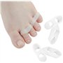 2 Paires de correcteurs d’orteils contre l’hallux Valgus - Pour les petits orteils - 2 Trous - En silicone le sport Séparateur d