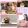 Lot de 12 sacs de fleurs en papier avec chaîne en métal - Boîte cadeau pour bouquet de fleurs - Seau de rangement créatif pour m