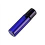 JIHUOO 24 Pièces 5ML Rechargeable Roll-on Bouteilles Huile Essentielle Flacon Vide Bouteilles en Verre Bleu