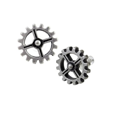 Alchemy Gothic Steampunk rouage Gear de boucles d'oreilles clous de roue industrielle industrilobe E353