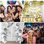 ZYEKIU 9 Pièces Boule Disco Deco Anniversaire Ballons de Baudruche 4D Boule a Facette Ballon Gonflable Ballon de Baudruche pour