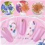 Guyode 5 Pièces Fleurs Séchées 3d pour Nail Art Decoration Ongles Nail Art 5 Couleurs Deco Ongle D'autocollants L'art des Ongles