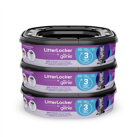 Litter Genie Lot de 3 recharges octogonales Compatible avec la Poubelle LitterLocker et la Poubelle Fashion