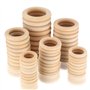 60 Pièces Anneaux de Bois Naturel