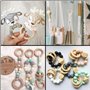 60 Pièces Anneaux de Bois Naturel, Anneau de Dentition, Cercle Artisanat Non Fini pour Décoration et Fabrication de Bijoux (3/3,