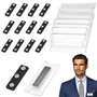 CAREDGO 20 PCS Porte Badge Aimanté en Acrylique Porte-Nom Magnétique avec 3 Aimants Puissants au Néodyme Porte Badge Nominatif B