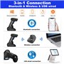 LENVII Bluetooth Lecteur Code Barre sans Fil 1D QR 2D scanner Code Barre 3 en 1 Bluetooth/Wired/sans Fil Barcode scanner avec Ba
