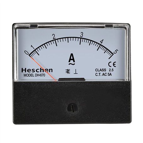Heschen rectangle Panneau monté courant Mètre testeur Ampèremètre Dh-670 AC 0–5 A Classe 2