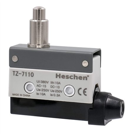 Heschen Interrupteur de fin de course horizontal TZ-7110 - Actionneur à piston à ressort fin - AC 380 V - 10 A - Momentray