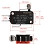Heschen Lot de 5 micro-interrupteurs V-165S-1C25 SPDT à levier court à rouleau 16 A 250 VAC
