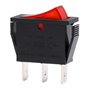 Heschen Interrupteur à bascule ON-OFF SPST 3 bornes lumière rouge 16A 250VAC 5 pièces