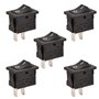 Heschen Interrupteur à bascule rectangulaire noir ON-OFF SPST 2 positions 2 bornes 6A 250VAC / 125VAC UL VDE 5 Pack