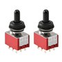 Heschen Lot de 2 interrupteurs à bascule miniatures MTS-303 ON-OFF-ON 3PDT 9 broches