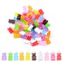 100 Pièces Pendentifs Ours en Résine Coloré Ours Bonbons Charmes Dessin Animé Ours Porte-clés Collier Charme Mignon Bracelet Acc