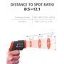 Wintact Thermomètre infrarouge pour la cuisson -58~788 ℉ ~ (-50~420 ℃ ~) avec alarme de température haute et basse et émissivité