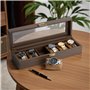 boîtier de montre pour homme 5 emplacements de rangement en bois Organiseur de boîtier de montre