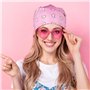 BOOMTOP 6paires Lunettes Cœur Rose Lunette d'Amour Protection Uv et 6pcs Bandana Foulard Carré Rose Décoration DIY Accessoires d