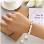 BOOMTOP Kit de Cadeau Témoin de Mariage Bracelet Annonce Témoin Réglable Cœur Or Perle et Carte de Vœux Double Face Veux-tu Deve