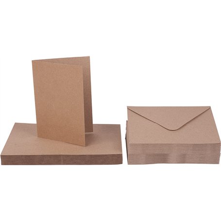 Cartes doubles « Papier Kraft » avec enveloppes