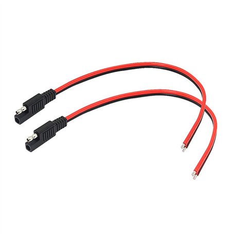 CERRXIAN Pack 2 14AWG SAE Puissance Automobile Extension Cable 0.3M / 1FT Batterie Solaire Fil de fiche SAE Câble