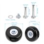Roues de Valise de Remplacement Roulettes Valise avec Clé Réparation Roulements 45 x 18 mm Pour Réparation de Valise