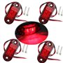 Futheda 4 pcs Rouge IP65 12 V/24 V Ovale LED latérales Feux de gabarit Avant Feux arrière Lampes Universel Indicateur de Positio