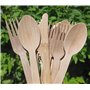 Lot de 150 couverts en bambou (3 x 50 pièces) | Cuillère, fourchette, couteau jetables en bois, respectueux de l'environnement,