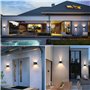 2PCS LED Applique Murale intérieur/Extérieur avec Détecteur de Mouvement,12W 3000K blanc chaud Moderne Luminaire Murale,Éclairag