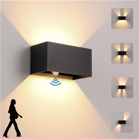 Applique Murale intérieur/Extérieur avec Détecteur de Mouvement,LED 24W Moderne Luminaire Murale