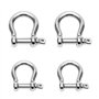 Lot de 4 manilles à anneau en D en acier inoxydable 304 M8 M10 - Pour gréement lourd