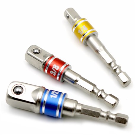 WOLOVO Lot de 3 adaptateurs de douilles à choc pour tourne-écrous 1/4"