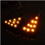 2 pcs Feux de Clignotants, Keenso Ambre LED Feux de Signalisation Voyants, 12V Triangle Feux de Marqueur de Stroboscope Universe