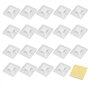 sourcingmap Lot de 20 attache-câbles auto-adhésifs Blanc Contour Base de support 24 x 24 x 7