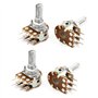 sourcing map 4 PC B10K 10 K ohm 6 Épingle gle s Split Shaft pieds linéaires potentiomètres rotatifs à double conicité