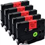 Lot de 5 cartouches de ruban adhésif plastifié compatible avec Brother P-Touch Tze Tz - 12 mm x 8 m - Par ACD.auto TZe-431 Black