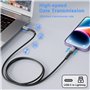Câble USB C vers Lightning 2M[Certifié Apple MFi], Câble Chargeur iPhone USB C Câble iPhone Charge Rapide Nylon Cable Lightning 