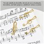 100 Pièces Trombones, Trombones De Guitare De Note De Musique, Trombones En Métal Colorés, Trombones Multifonctionnels, Trombone