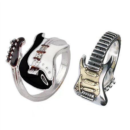 CHROMACRAFT Bagues en Forme De Guitare 2 Pièces