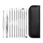 Lot de 11 extracteurs de points noirs en acier inoxydable