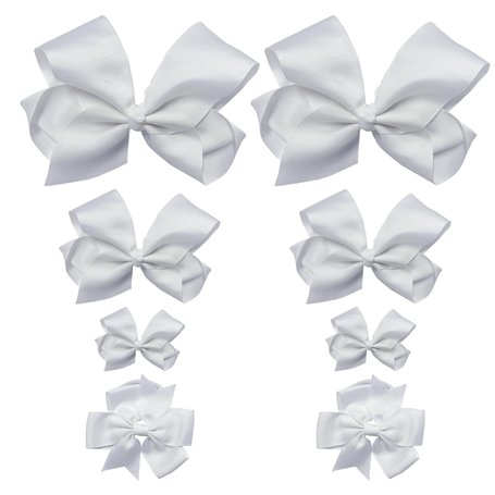 Lot de 6 barrettes à cheveux en nœud et 2 élastiques à nœud