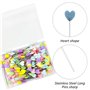 Lot de 200 épingles à coudre en forme de cœur - Longues épingles de positionnement - Épingles droites colorées - Pour couture DI