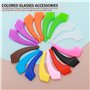 COACOM 12 Paires d'Embouts de Branches de Lunettes Colorés - Accessoires Antidérapants en Silicone - Crochets et Coussinets d'Or