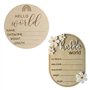 YSJCHEBS 2 Pièces Bébé Souvenirs Hello World Logo Copeaux De Bois Nouveau-Né Lettre Tableau D'Affichage Bébé Douche Copeaux De B