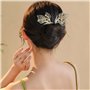 2 Morceaux D'Accessoires De Cheveux En Forme De Feuilles, Accessoires De Cheveux En Strass, Accessoires De Cheveux Rétro, Access