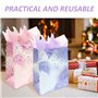 Lot de 2 sacs cadeaux avec 6 sacs en papier de soie, sacs de fête en papier, sacs cadeaux pour anniversaires, mariages, fêtes (1