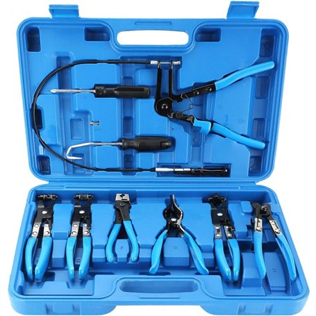 AXILYZE 9pcs Ensemble de pinces à longue portée pour colliers de serrage de fils automobiles