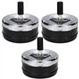 ZDNT 3PCS Cendrier pivotant en chrome Cendrier Tournant Cendrier à vent Cendrier avec Poussoir Cendrier Coupe-vent pour intérieu