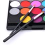POFET Body Painting Kit de peinture pour le visage, Palette professionnelle non toxique de 15 couleurs lavable avec brosse pour 